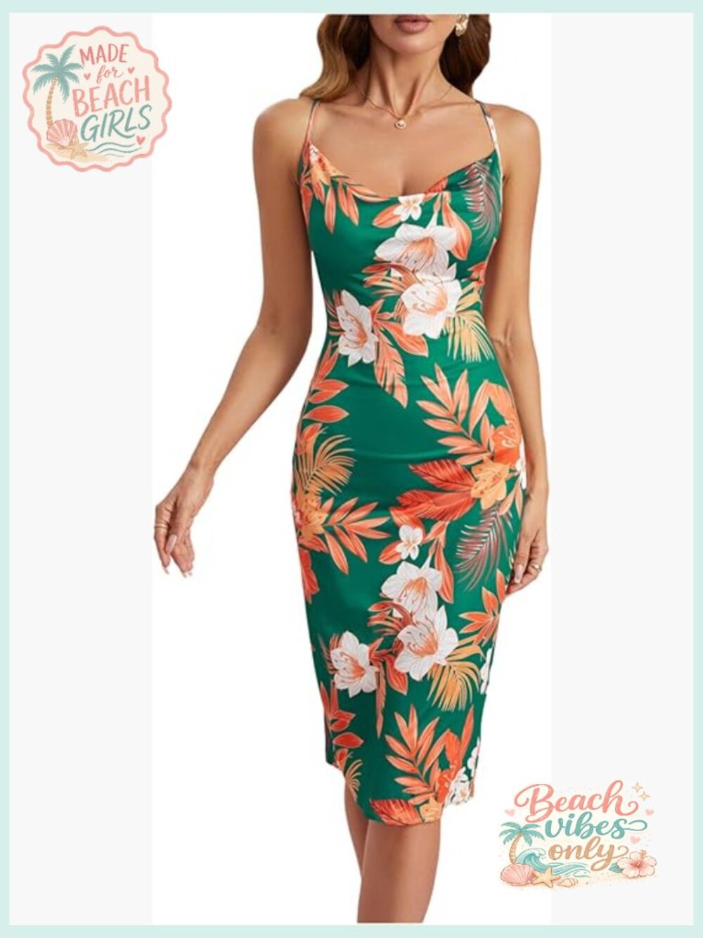 Floral Print Cowl Neck Sleeveless Ruched Split Thigh Midi Satin Cami Dress